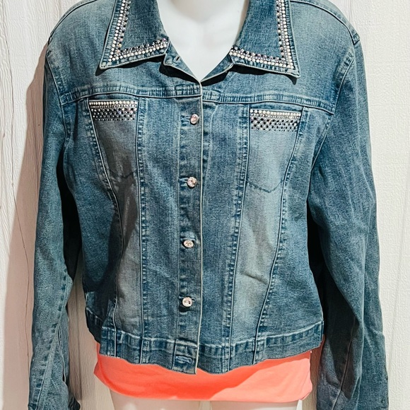 Christine Alexander Denim Jacket with Swarovski crystals - Picture 3 of 8